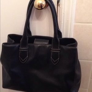 Accessorize double handle black bag